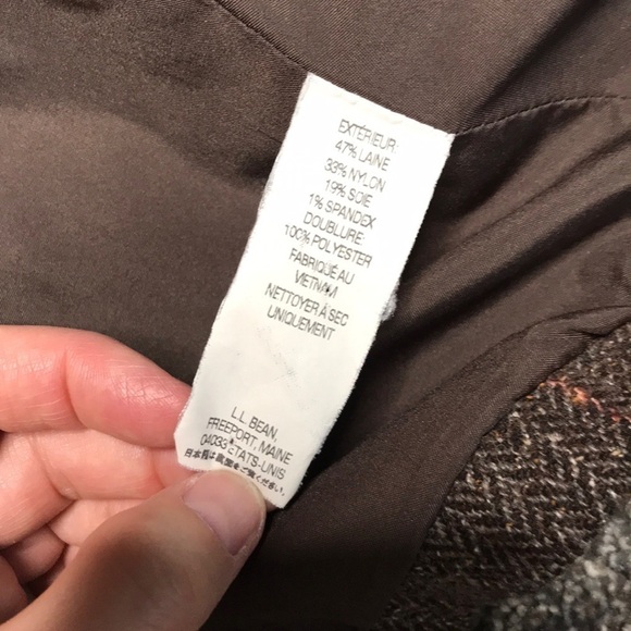 Vintage L.L Bean Brown/Pink Wool Blend Plaid Blazer Jacket - Picture 11 of 14